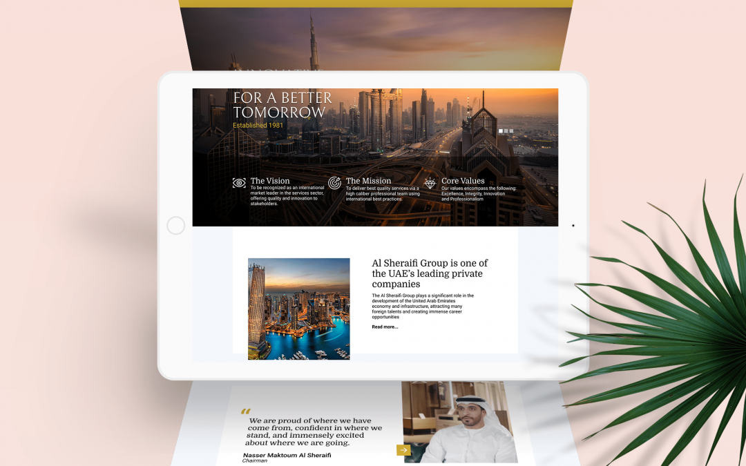 Corporate website design for Al Sheraifi Group, United Arab Emirates