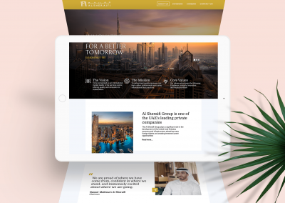 Corporate website design for Al Sheraifi Group, United Arab Emirates