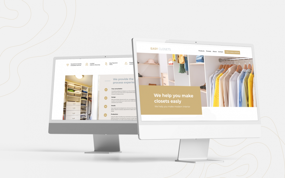 Business website design for Easy Closets, United Arab Emirates