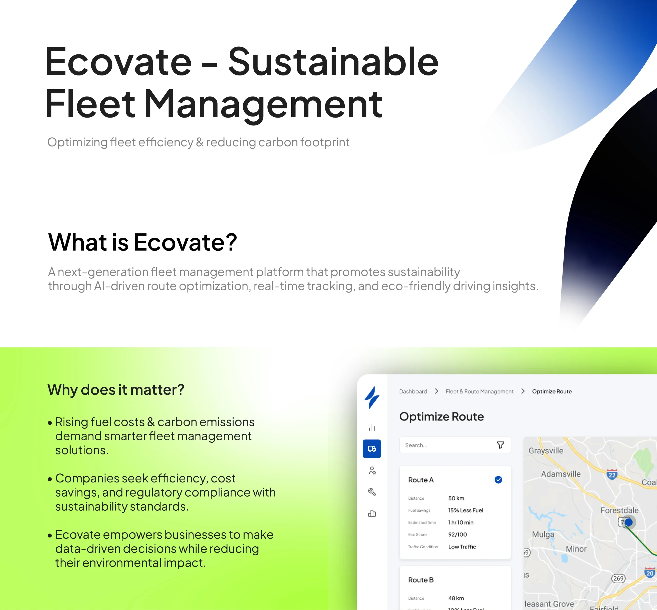 Fleet management platform for Ecovate