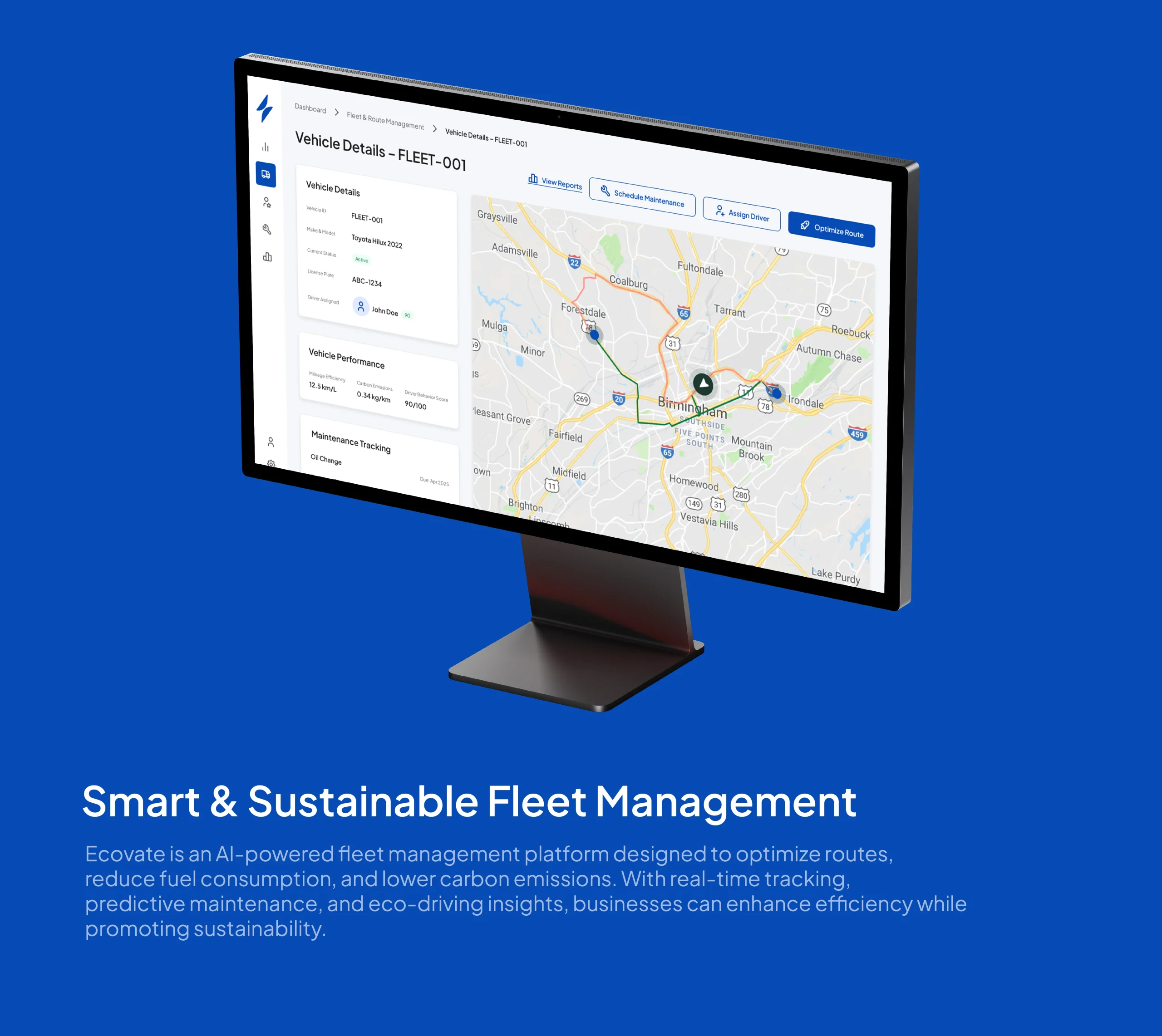Ecovate Fleet management platform for Ecovate