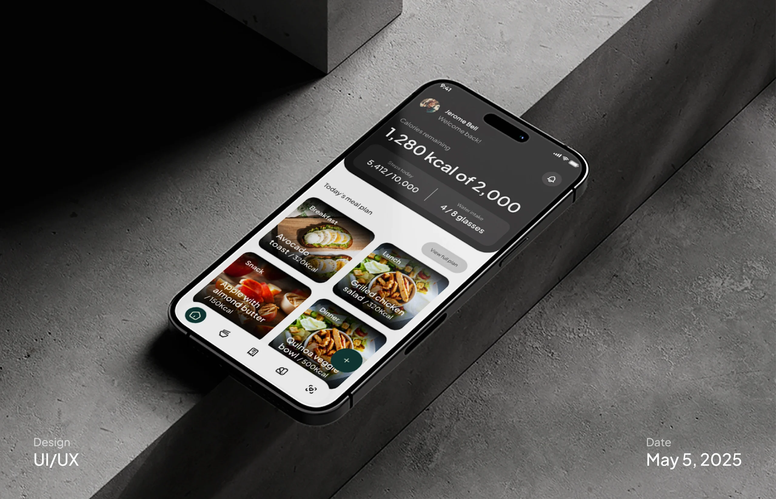 Nutria nutrition app UI design