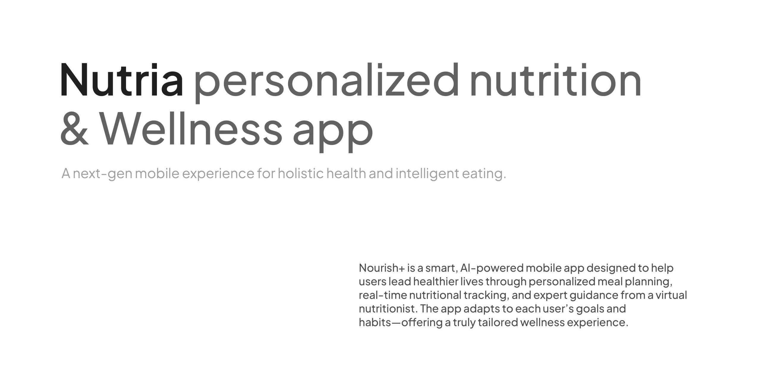 Nutria nutrition app UI design