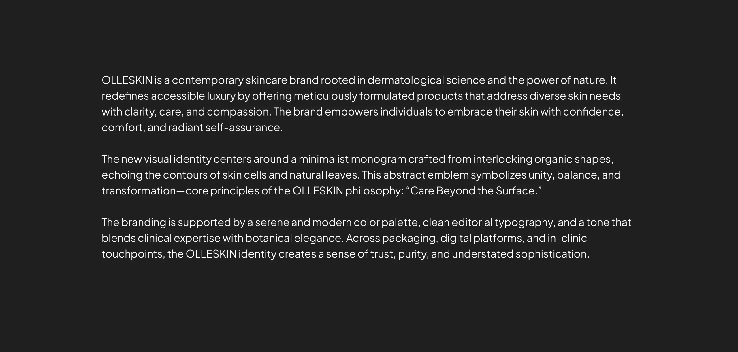 Olleskin natural — Luxury Skincare Identity & Packaging
