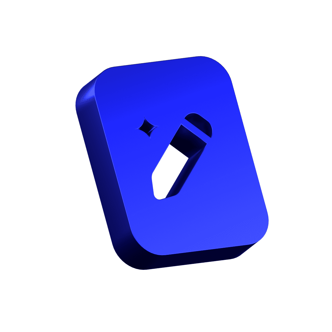 Blue 3D icon for Branding and Design services.